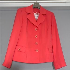 Votre Nom Pink Blazer with Notched Lapel and Tailored Silhouette